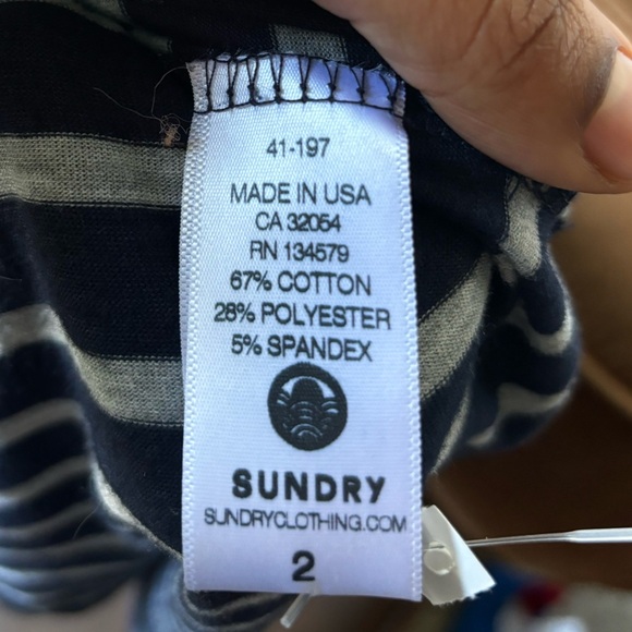 SUNDRY | women’s striped Henley Dress | size 2 (m/L) - Picture 6 of 7